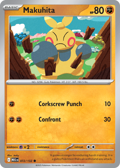 Makuhita (Reverse Holofoil) (72) — Mega Evolution