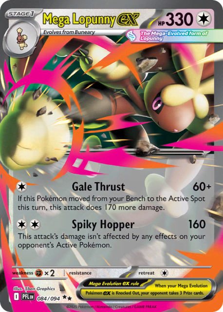 Mega Lopunny ex (Holofoil) (84) — Phantasmal Flames