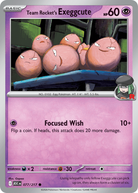 Team Rocket's Exeggcute (Rocket Reverse Holofoil) (77) — Ascended Heroes