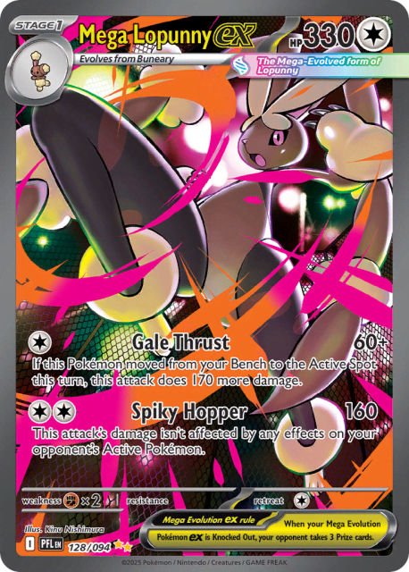 Mega Lopunny ex (Holofoil) (128) — Phantasmal Flames