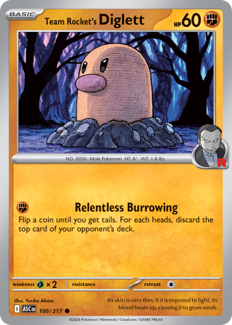 Team Rocket's Diglett (Rocket Reverse Holofoil) (100) — Ascended Heroes