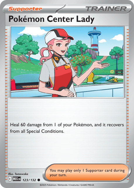 Pokémon Center Lady (Reverse Holofoil) (123) — Mega Evolution
