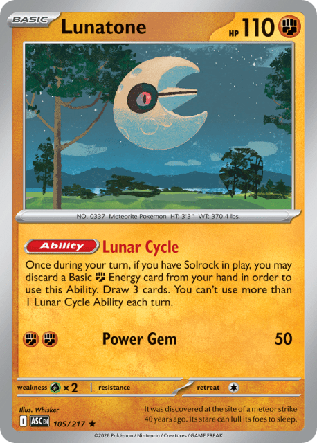Lunatone (Holofoil) (105) — Ascended Heroes