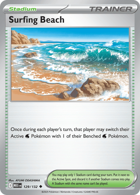 Surfing Beach (Play Pokemon Stamp) (129) — Mega Evolution