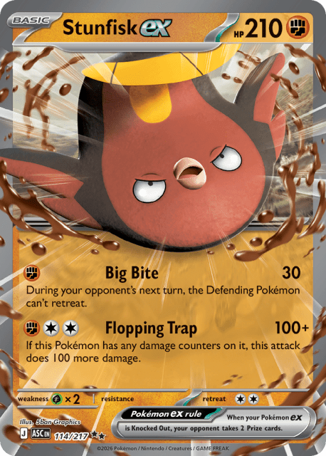 Stunfisk ex (Holofoil) (114) — Ascended Heroes