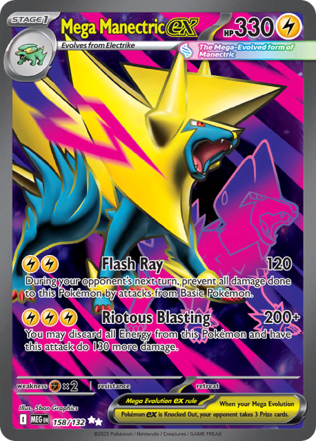 Mega Manectric ex (Holofoil) (158) — Mega Evolution
