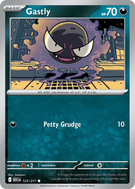 Gastly (Energy Reverse Holofoil) (123) — Ascended Heroes