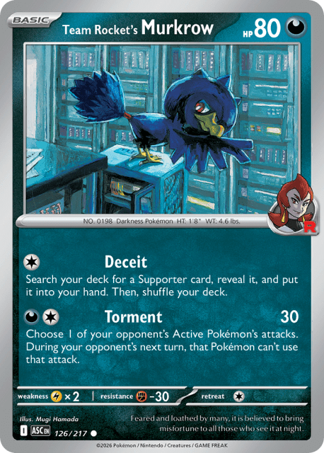 Team Rocket's Murkrow (Energy Reverse Holofoil) (126) — Ascended Heroes