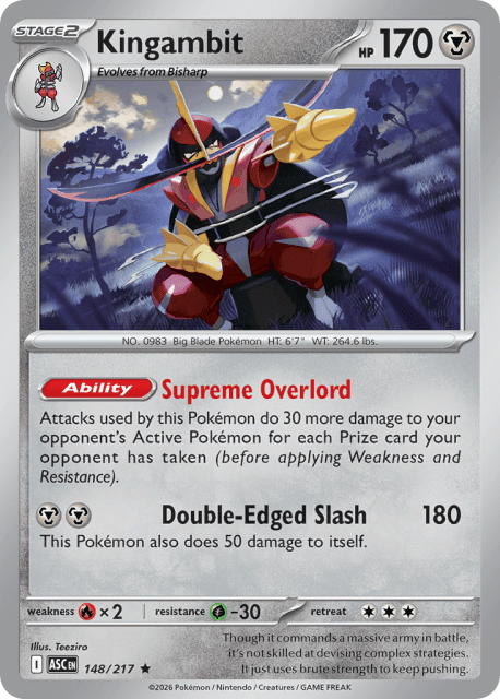 Kingambit (Quick Ball Reverse Holofoil) (148) — Ascended Heroes