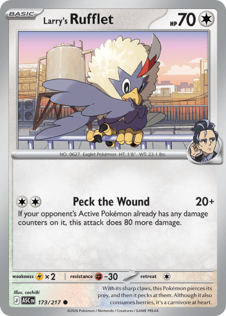 Larry's Rufflet (Energy Reverse Holofoil) (173) — Ascended Heroes