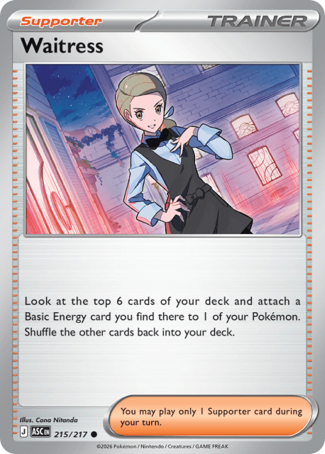Waitress (Reverse Holofoil) (215) — Ascended Heroes