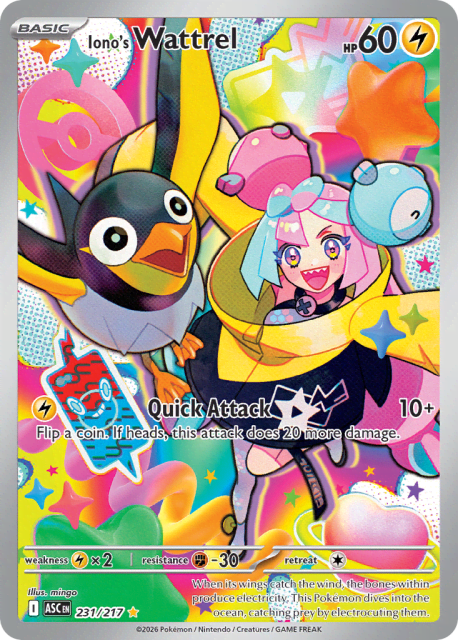 Iono's Wattrel (Holofoil) (231) — Ascended Heroes