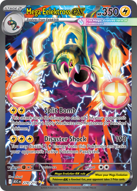 Mega Eelektross ex (Holofoil) (278) — Ascended Heroes
