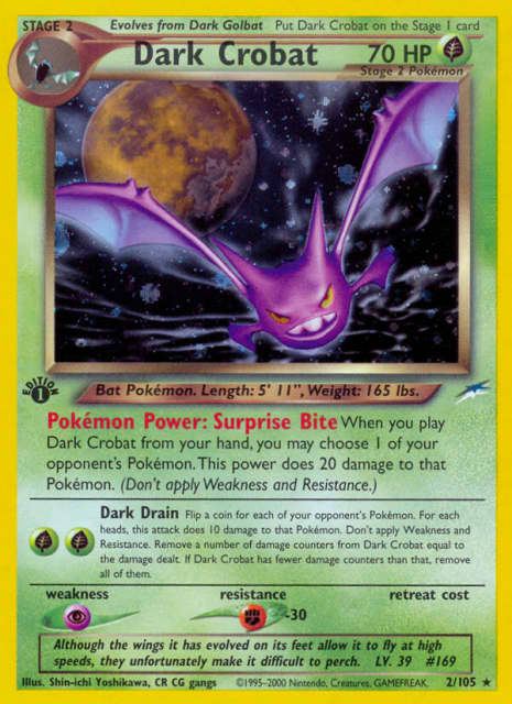 Dark Crobat (Unlimited Holofoil) (2) — Neo Destiny