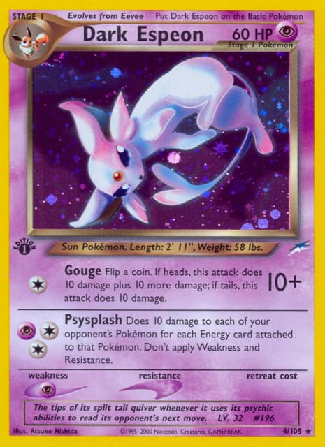 Dark Espeon (Unlimited Holofoil) (4) — Neo Destiny