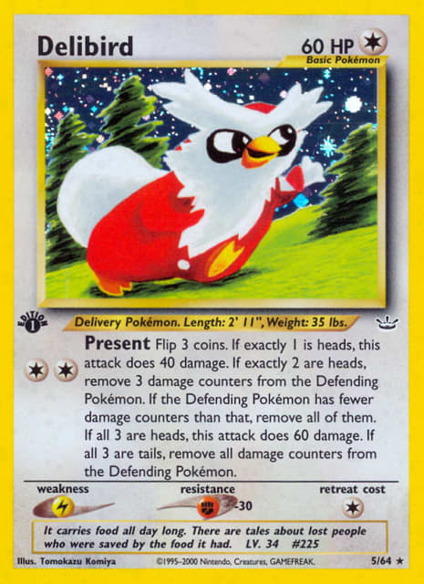 Delibird (Unlimited Holofoil) (5) — Neo Revelation
