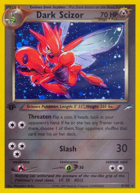 Dark Scizor (Unlimited Holofoil) (9) — Neo Destiny