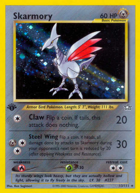 Skarmory (Unlimited Holofoil) (13) — Neo Genesis