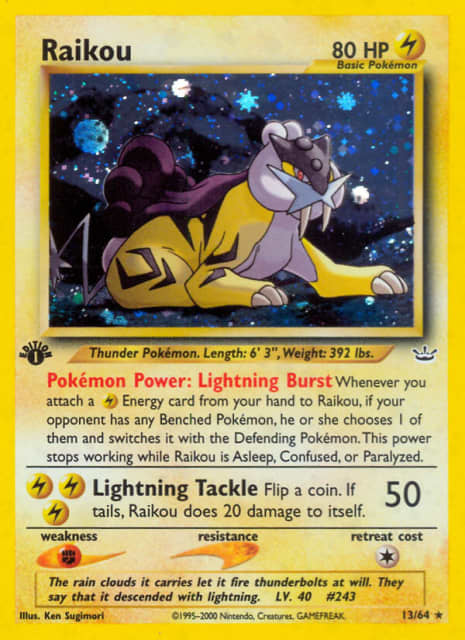 Raikou (Unlimited Holofoil) (13) — Neo Revelation