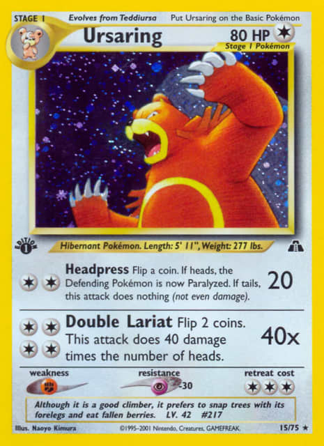 Ursaring (Unlimited Holofoil) (15) — Neo Discovery