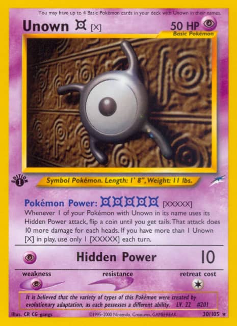 Unown [X] (Unlimited) (30) — Neo Destiny