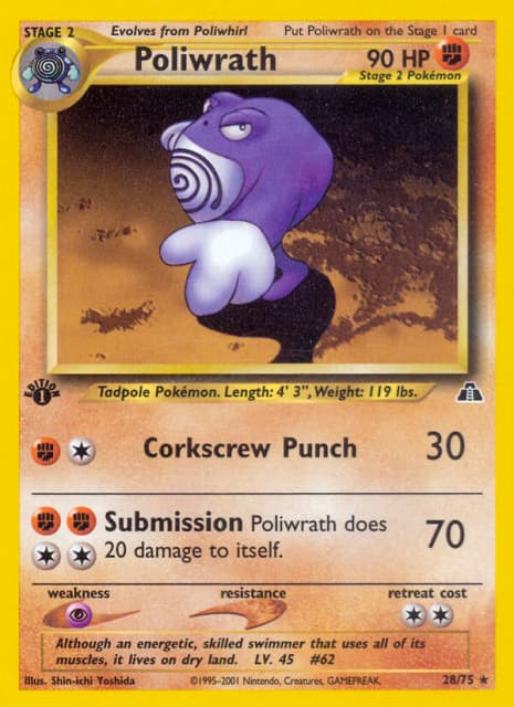 Poliwrath (Unlimited) (28) — Neo Discovery