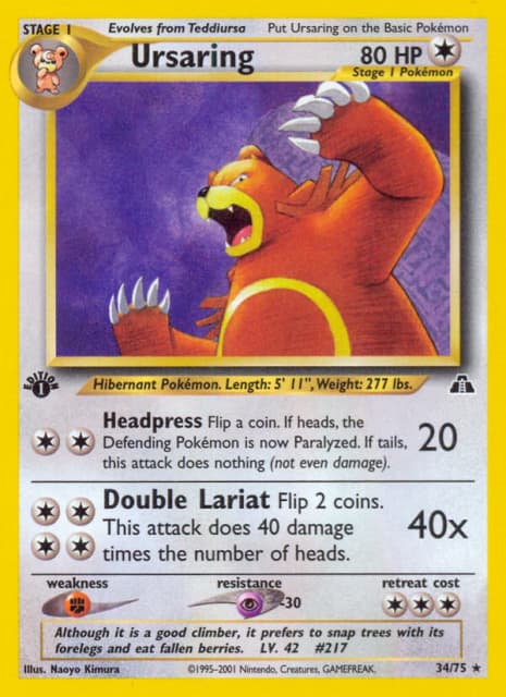 Ursaring (First Edition) (34) — Neo Discovery