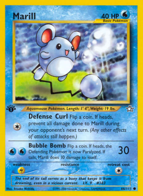 Marill (First Edition) (66) — Neo Genesis