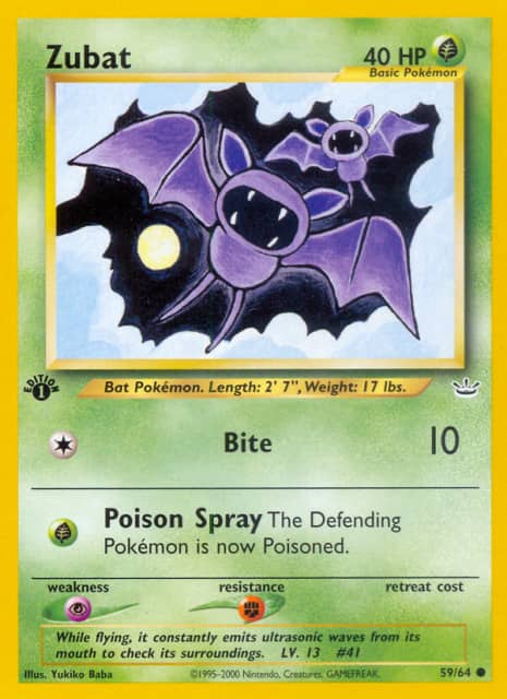 Zubat (First Edition) (59) — Neo Revelation