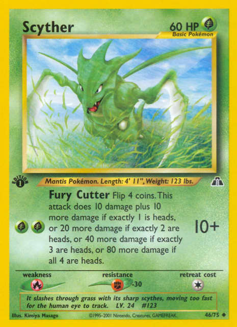 Scyther (First Edition) (46) — Neo Discovery
