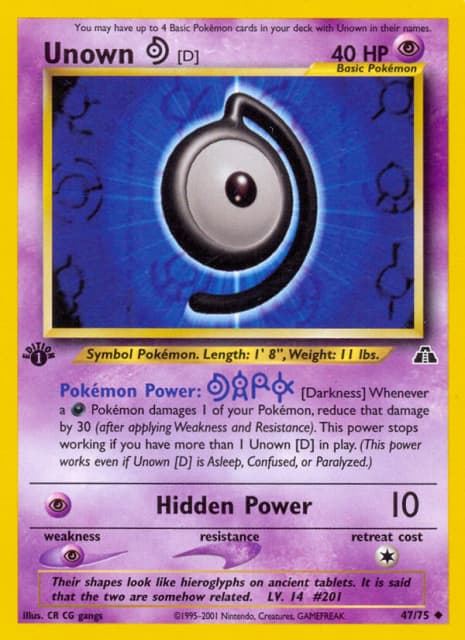 Unown [D] (First Edition) (47) — Neo Discovery