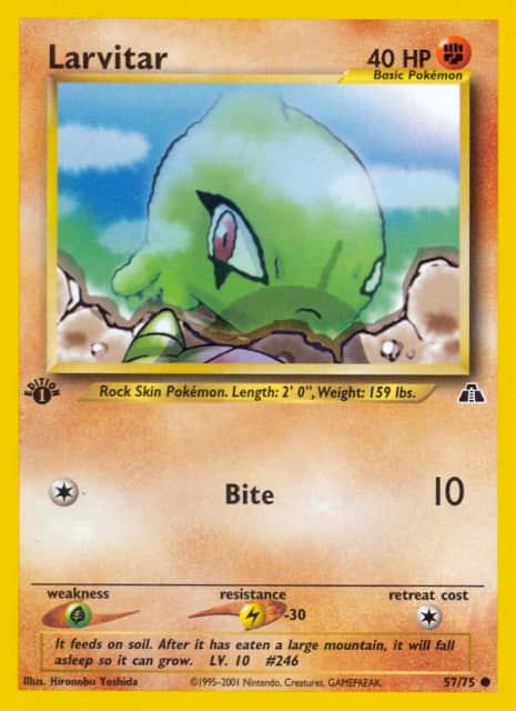 Larvitar (First Edition) (57) — Neo Discovery