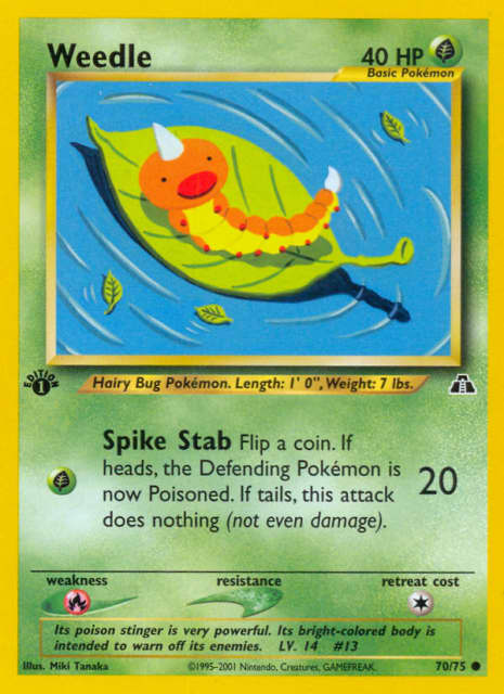 Weedle (First Edition) (70) — Neo Discovery