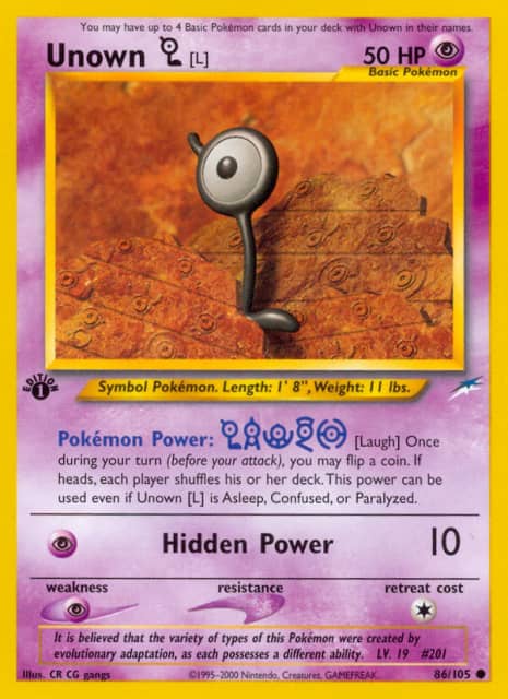 Unown [L] (Unlimited) (86) — Neo Destiny