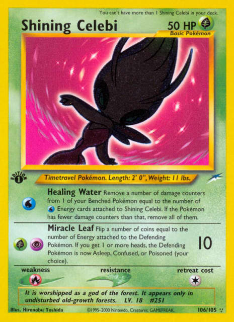 Shining Celebi (Unlimited Holofoil) (106) — Neo Destiny