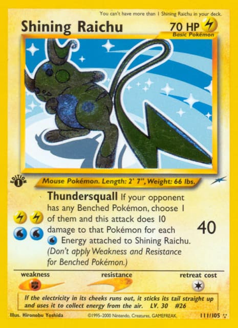 Shining Raichu (Unlimited Holofoil) (111) — Neo Destiny