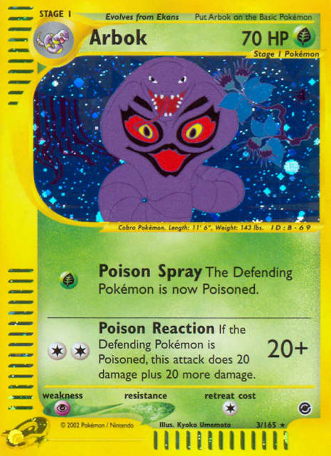 Arbok (Reverse Holofoil) (3) — Expedition Base Set