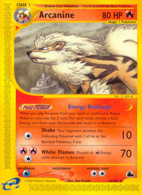 Arcanine (Reverse Holofoil) (3) — Skyridge