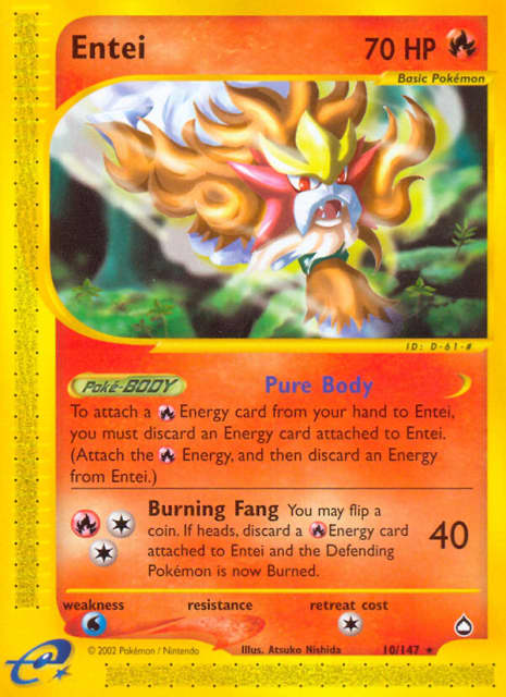Entei (Reverse Holofoil) (10) — Aquapolis