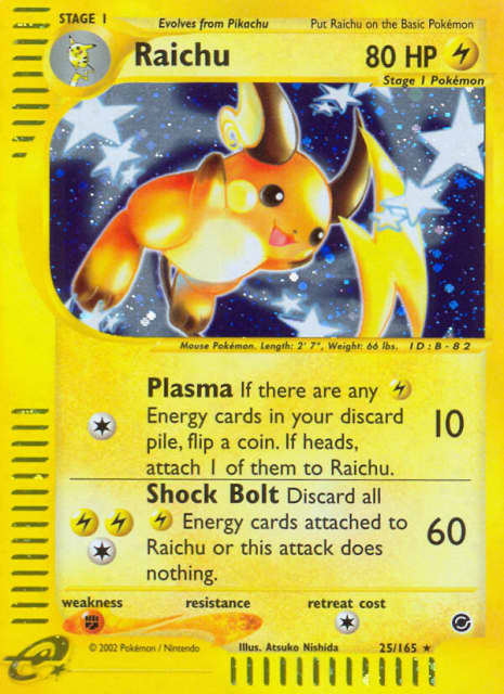 Raichu (Reverse Holofoil) (25) — Expedition Base Set