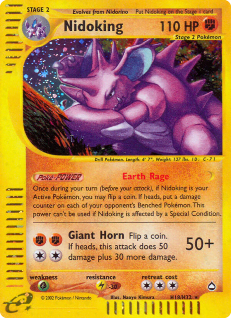 Nidoking (Holofoil) (H18) — Aquapolis