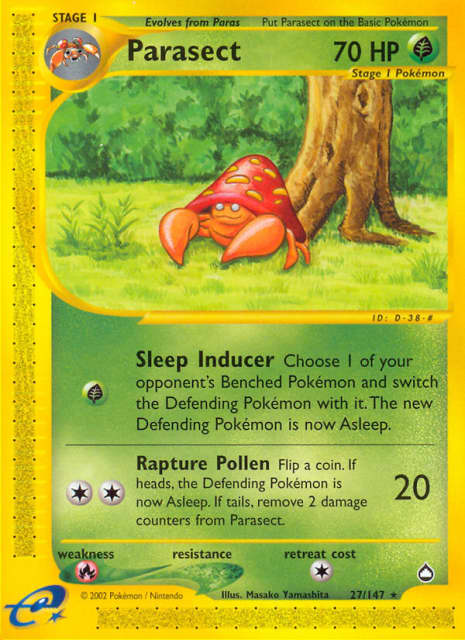 Parasect (Reverse Holofoil) (27) — Aquapolis