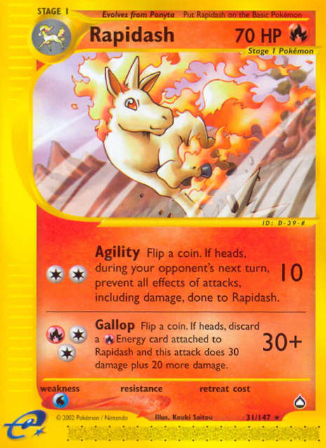 Rapidash (Reverse Holofoil) (31) — Aquapolis