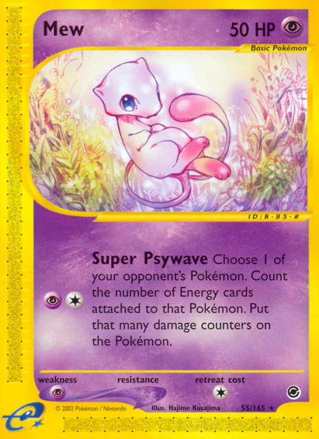 Mew (Reverse Holofoil) (55) — Expedition Base Set