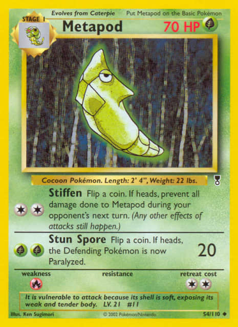 Metapod (Reverse Holofoil) (54) — Legendary Collection
