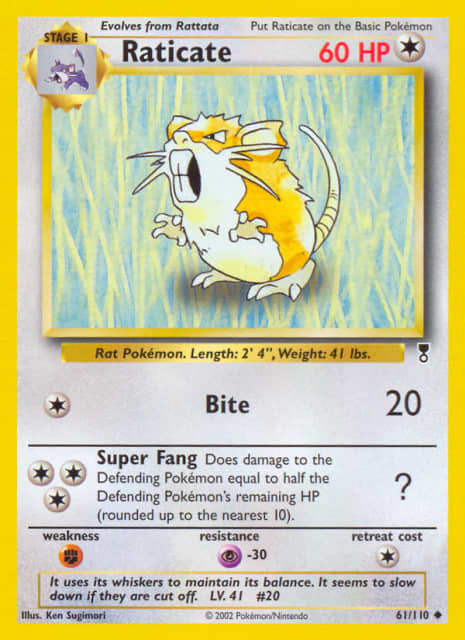 Raticate (Reverse Holofoil) (61) — Legendary Collection