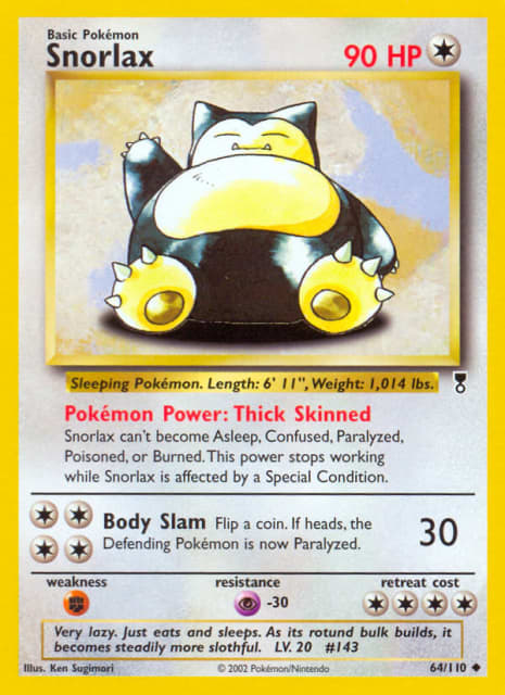 Snorlax (Reverse Holofoil) (64) — Legendary Collection