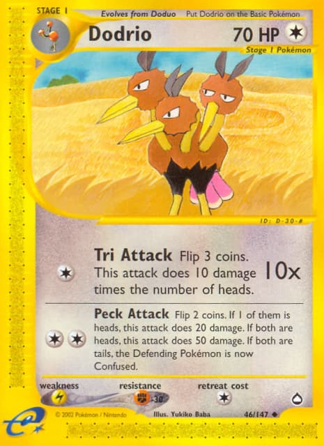 Dodrio (Reverse Holofoil) (46) — Aquapolis