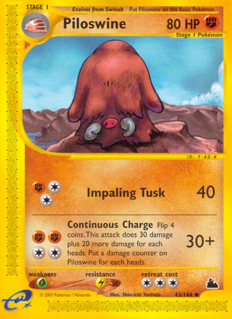 Piloswine (Reverse Holofoil) (43) — Skyridge