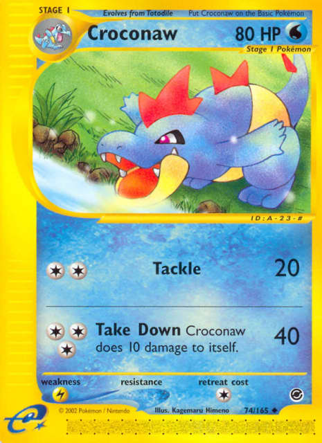 Croconaw (Reverse Holofoil) (74) — Expedition Base Set